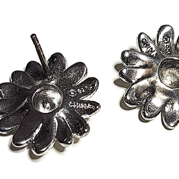 925 silver daisy necklace & earrings set - Picture 4 of 12